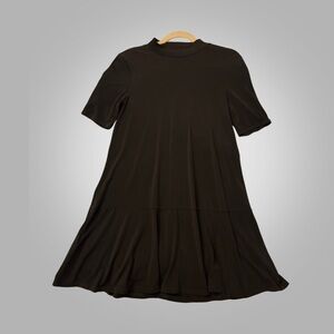 BCBGeneration Black Mock Neck Fit & Flare Dress Small